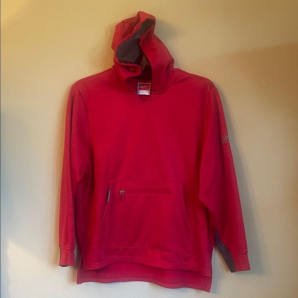 Rawlings boys youth xl Vibrant Red hoodie with zip front pocket